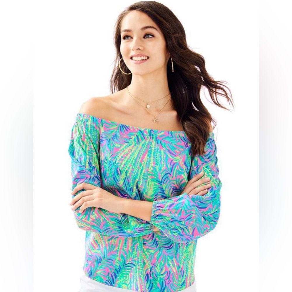 Lilly Pulitzer Off-Shoulder silk top
